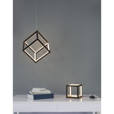 Nova Luce Gabbia - hanglamp - 25 x 25 x 190 cm - 45W niet dimbare LED incl. - zand zwart