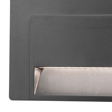 Nova Luce Luton - buiten wandverlichting - 12,5 x 3,3 x 8,3 cm - 1,2W LED incl. - IP65 - donkergrijs