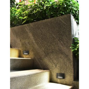 Nova Luce Krypton - buiten wandverlichting - 8,5 x 5 x 8,5 cm - 3W LED incl. - IP54 - donkergrijs