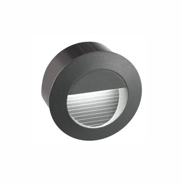 Nova Luce Krypton - inbouw wandverlichting - Ø 8 x 5,5 cm - 3W LED incl. - IP54 - donkergrijs