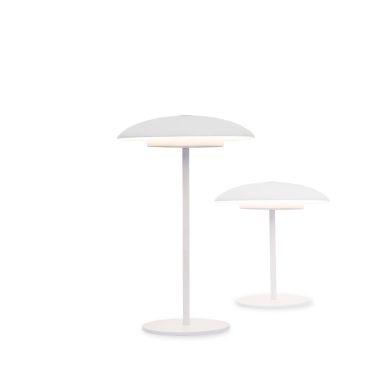 New Garden Sardinia 30 - oplaadbare tafellamp - Ø 15 x 16 cm / Ø 15 x 28 cm - 3,5W dimbare LED incl. - IP44 - wit