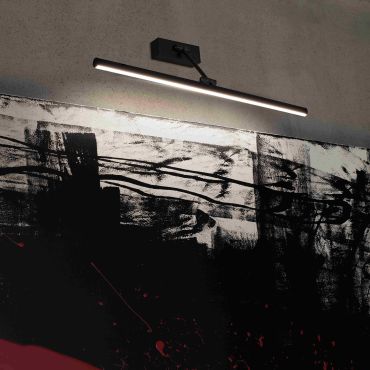 Faro Magritte - wandverlichting - 60 x 22,4 x 4 cm - 12W LED incl. - mat zwart