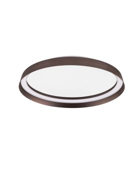 Nova Luce Ormi - plafondlamp - Ø 45 x 7 cm - 38W dimbare LED incl. - geborsteld koffiebruin