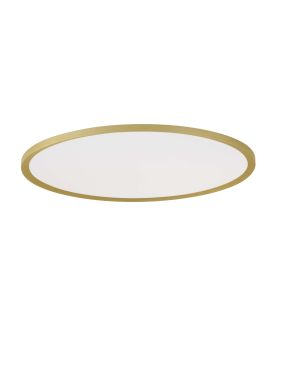 Nova Luce Aoton - plafondlamp - Ø 60 x 5 cm - 55W dimbare LED incl. - geborsteld goud