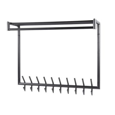 Vico Tubo - kapstok met wandschap - 100 x 27 x 80 cm - mat donker grijs