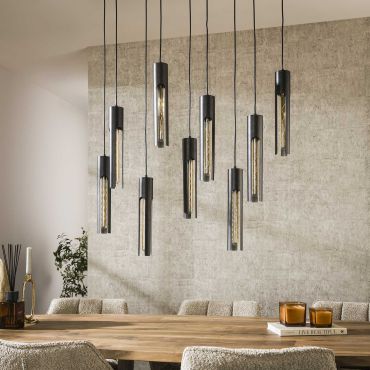 Vico Tube - hanglamp - 150 cm - zwart