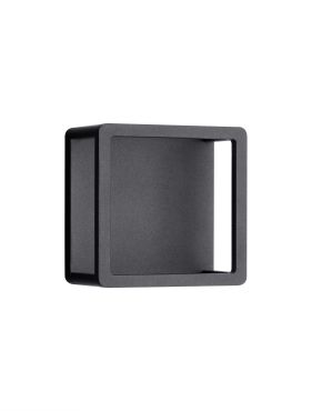 Nova Luce Misti - buiten wandverlichting - 18 x 18 x 13 cm - 9W LED incl. - IP65 - donker antraciet