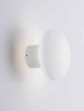 Nova Luce Onut - wandlamp - Ø 12 x 9,5 cm - 10W LED incl. - wit
