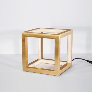 Nova Luce Gabbia - tafellamp - 16 x 16 x 16 cm - 20 dimbare LED incl. - goud