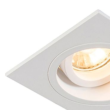 Zuma Line Chuck DL vierkant - inbouwspot - 92 x 92 mm, Ø 80 mm inbouwmaat - wit