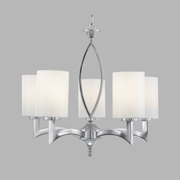 Searchlight Gina - luster - Ø 48 x 100 - chroom en wit