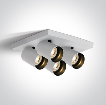 ONE Light Retro GU10 Spots - opbouwspot 4L - 25,5 x 25,5 x 10 cm - wit