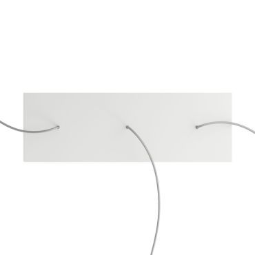 Creative Cables - Rose-One Rechthoekig plafondrozet voor 3 lichtpunten - 67,5 x 22,5 cm - wit