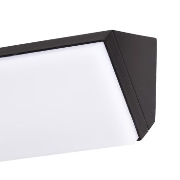 Nova Luce Keen - buiten wandverlichting - 18 x 9 x 9 cm - 12W LED incl. - IP65 - zwart en wit