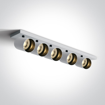 ONE Light Retro GU10 Spots - opbouwspot 5L - 65 x 7 x 10 cm - wit