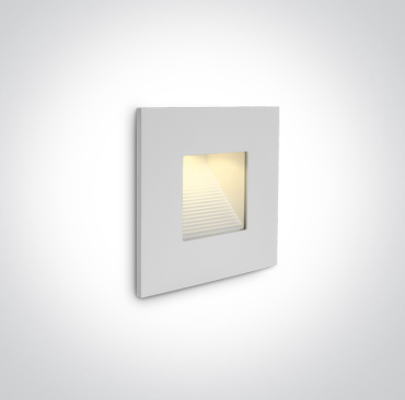 ONE Light Indoor/outdoor Dark Light Wall Recessed - inbouw wandverlichting - 8,5 x 8,5 x 3,2 cm - 1W LED incl. - IP44 - wit