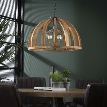 Vico Wooden Bars - hanglamp - Ø 62 x 150 cm - mango hout
