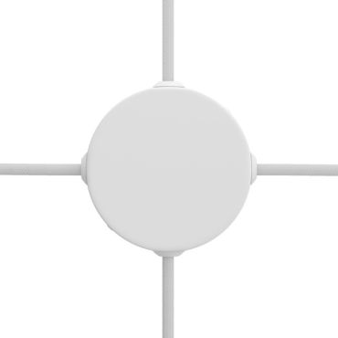 Creative Cables - cilindrische metalen rozet met 4 zijgaten - Ø 8,3 cm - wit