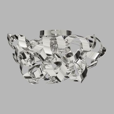 Searchlight Curls - plafondverlichting - Ø 45 x 27 cm - chroom