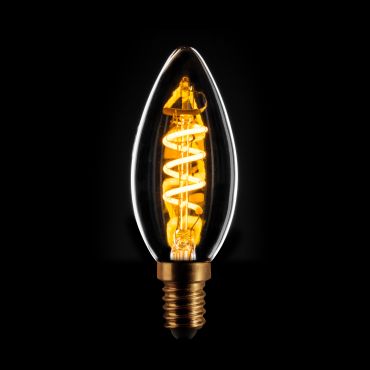 ETH Candle Spiral LED Filament - E14 - 3 stappen dimbaar - 5W - 2200K - transparant
