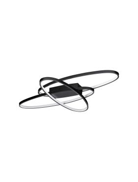 Nova Luce Ipon - plafondlamp - Ø 85 x 7 cm - 47W dimbare LED incl. - mat zwart
