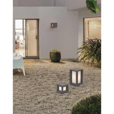 Nova Luce Castro - tuinpaal - 20 x 20 x 35 cm - IP65 - grijs