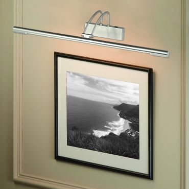 Searchlight LED Picture Lights - wandverlichting met schakelaar - 68 x 11,5 cm - 13W LED incl. - satijn zilver