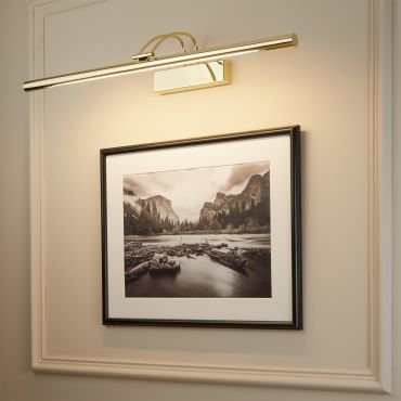 Searchlight LED Picture Lights - wandverlichting met schakelaar - 68 x 11,5 cm - 13W LED incl. - gepolijst messing
