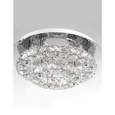 Nova Luce Quentin - plafondverlichting - Ø 40 x 15 cm - 28W LED incl. - chroom