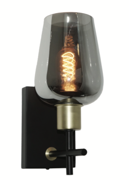 SHOWROOMMODEL - Artdelight Mokka - wandverlichting - 10 x 15 x 15 cm - zwart/mat goud
