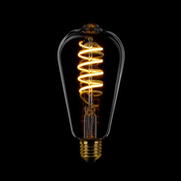 ETH Edison Spiral LED Filament ST64 - E27 - 8W dimbaar - 1800K – gerookt