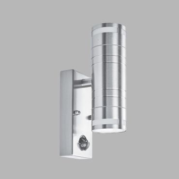 Searchlight Bodmin - buiten wandverlichting met bewegingsmelder - 7 x 22 cm - IP44 - roestvrij staal