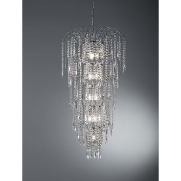Searchlight Waterfall - luster - Ø 58 x 160 cm - chroom
