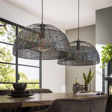 Vico Armor - hanglamp - 140 x 9 x 150 cm - zwart bruin