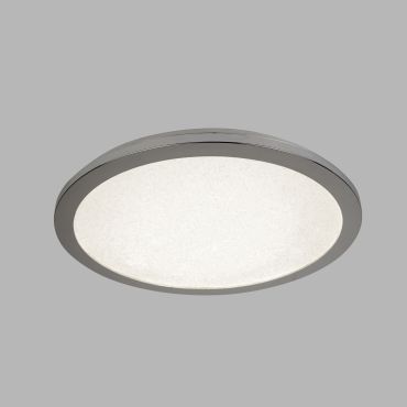 Searchlight Flush - plafondverlichting - Ø 30 x 2,5 cm - 18W LED incl. - IP44 - chroom