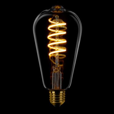 ETH Edison Spiral LED Filament ST64 - E27 -  dimbaar - 7,5W - 2200K  - transparant