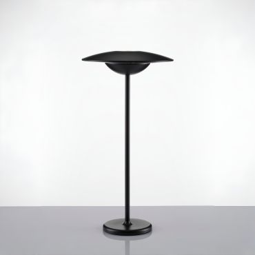 Nova Luce Fumo - oplaadbare tafellamp - Ø 19 x 38 cm - 2W dimbare LED incl. - IP54 - zandzwart