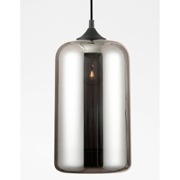 Nova Luce Savaz - hanglamp - Ø 17,5 x 120 cm - zwart en chroom