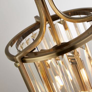 Searchlight Victoria - hanglamp - Ø 26 x 150 cm - goud en transparant