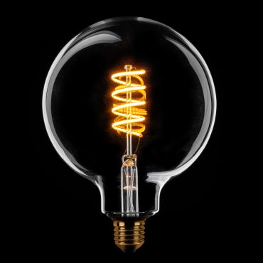 ETH Globe Spiral LED Filament - Ø 12,5 cm - E27 - 3 stappen dimbaar - 7W - 1800K  - transparant