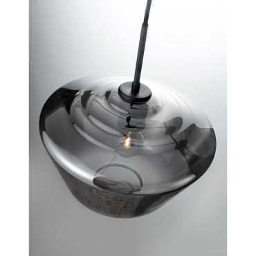 Nova Luce Veiro - hanglamp - Ø 30 x 120 cm - zwart en chroom
