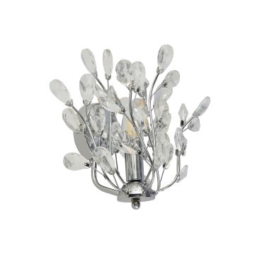Searchlight Bouquet - wandverlichting met trekschakelaar - 26 x 19 x 28 cm - chroom en transparant