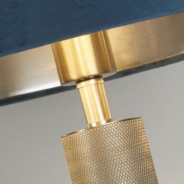 Searchlight London - tafellamp - Ø 38 x 63 cm - zilver en blauwgroen