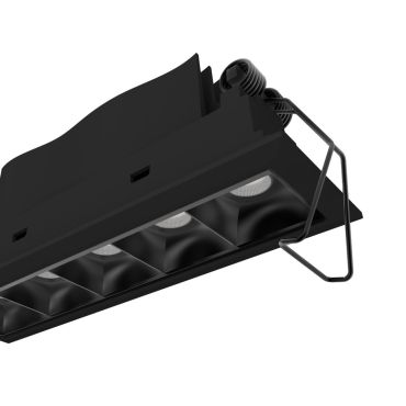 Nova Luce Swan - inbouwspot - 150 x 45 mm, 142 x 40 mm inbouwmaat - 5 x 2W LED incl. - IP32 - zwart