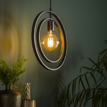 Vico Turn - hanglamp - 40 x 30 x 150 cm - houtskool