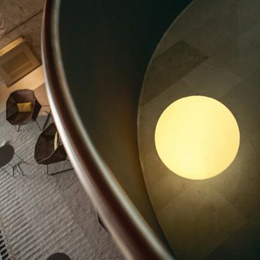 New Garden Buly 60 - vloerlamp met kabel - Ø 60 x 55 cm - 7W LED incl. - doorschijnend limoen