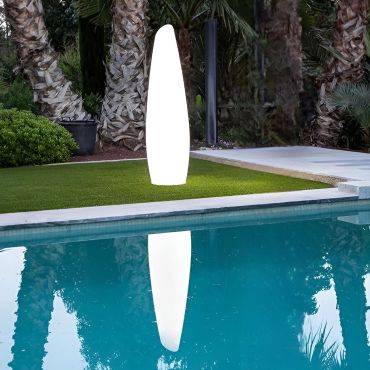 New Garden Fredo 140 - buiten vloerlamp met snoer en stekker - Ø 38 x 139 cm - 18W LED incl. - IP65 - wit