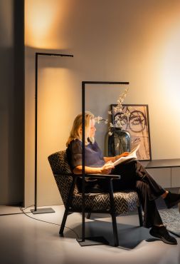 ETH Sem - vloerlamp - 45 x 18 x 140 cm - 10W dimbare LED incl. - zwart