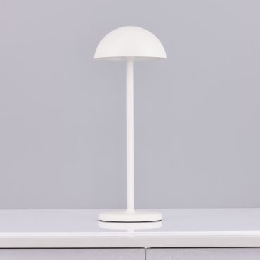 Nova Luce Rose - oplaadbare tafellamp - Ø 11,5 x 32 cm - 2W dimbare LED incl. - IP54 - zandwit