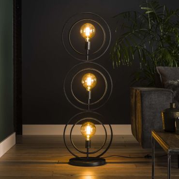 Vico Turn - staanlamp - 40 x 30 x 124 cm - houtskool